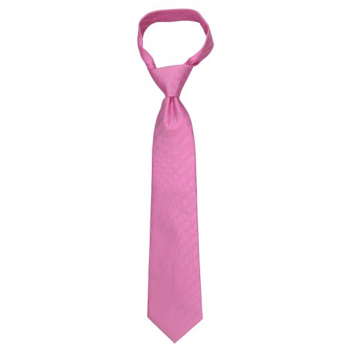 Fuchsia Pink Herringbone Silk Classic Tie