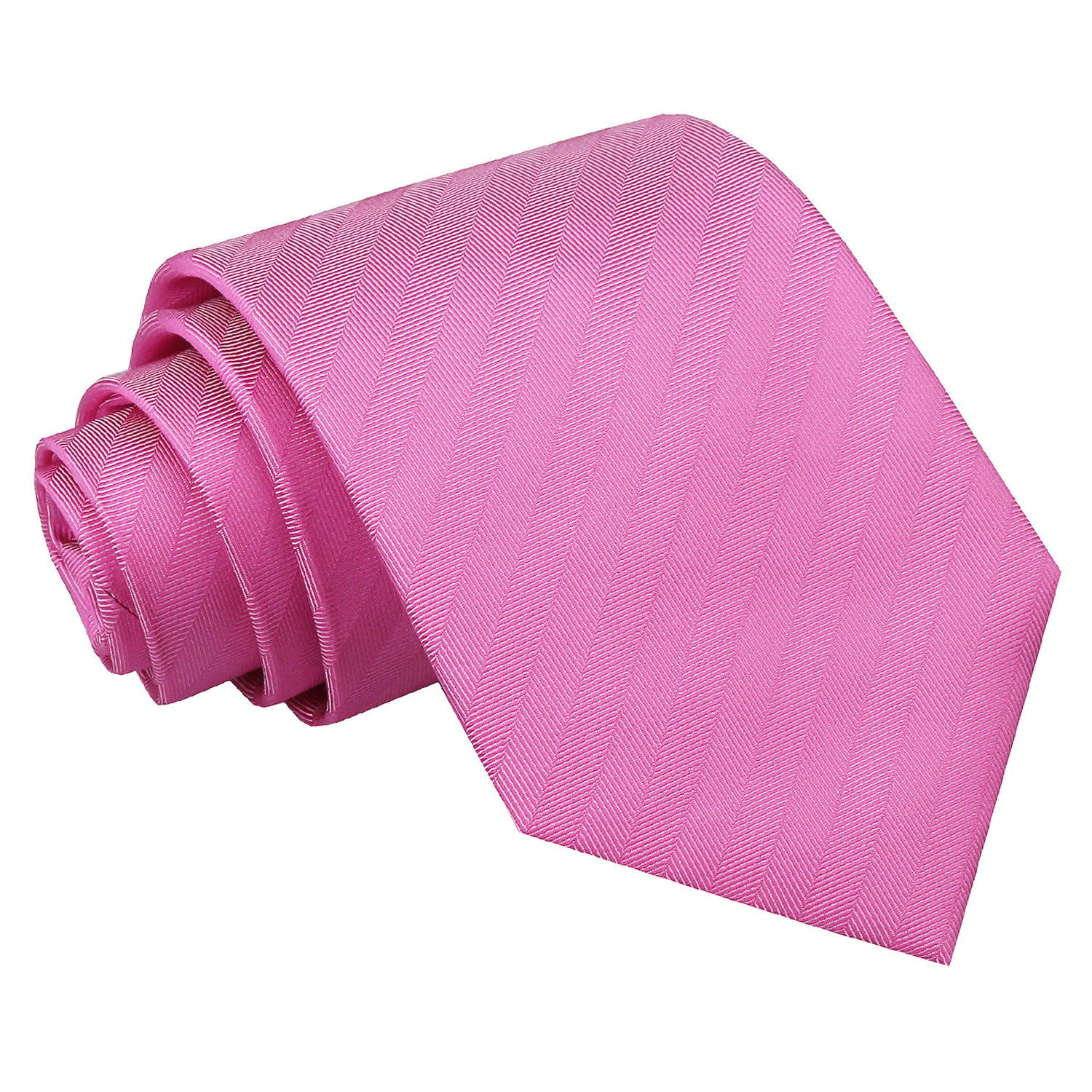 Fuchsia Pink Herringbone Silk Tie