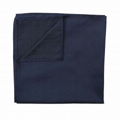 Navy Blue Herringbone Silk Pocket Square