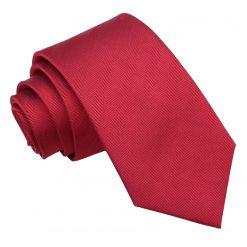 Red Herringbone Silk Slim Tie