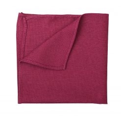 Plum Hopsack Linen Pocket Square