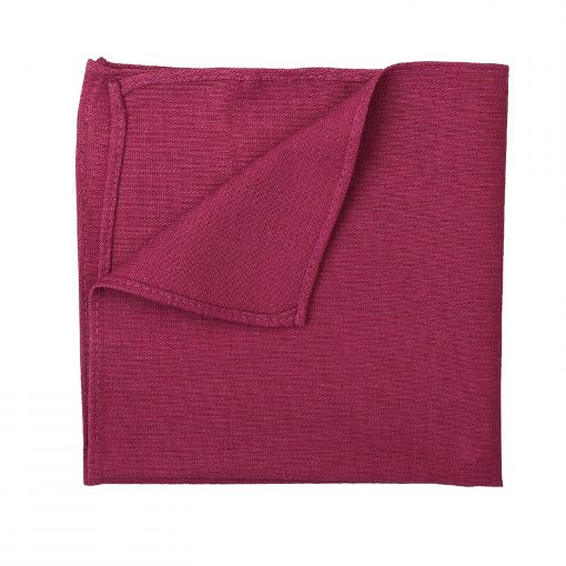 Plum Hopsack Linen Pocket Square