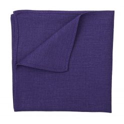 Purple Hopsack Linen Pocket Square