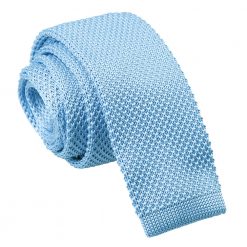 Baby Blue Knitted Skinny Tie