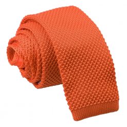 Burnt Orange Knitted Skinny Tie