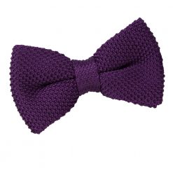 Cadbury Purple Knitted Pre-Tied Thistle Bow Tie