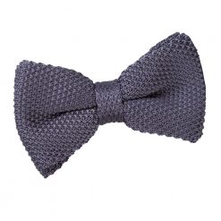 Charcoal Knitted Pre-Tied Thistle Bow Tie