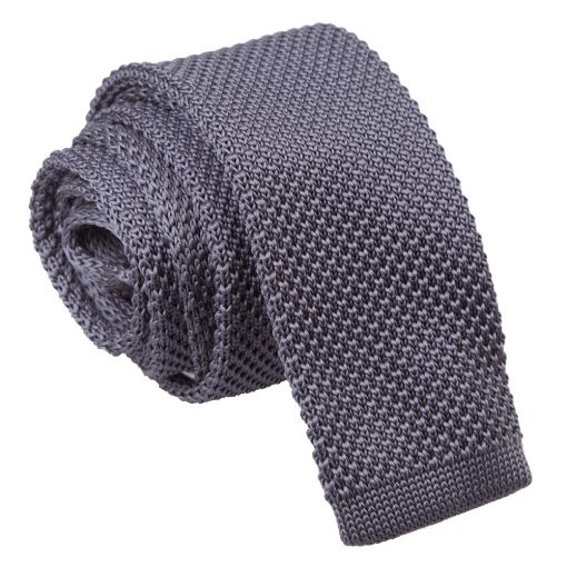 Charcoal Knitted Skinny Tie