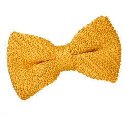 Marigold Yellow Knitted Pre-Tied Thistle Bow Tie