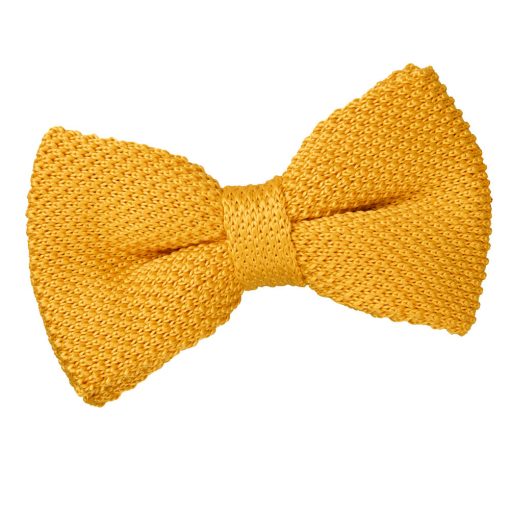Marigold Yellow Knitted Pre-Tied Bow Tie