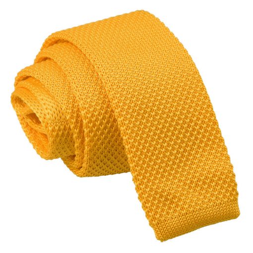 Marigold Yellow Knitted Skinny Tie