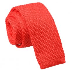 Red Knitted Skinny Tie