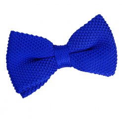 Royal Blue Knitted Pre-Tied Thistle Bow Tie