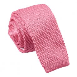 Strawberry Pink Knitted Skinny Tie