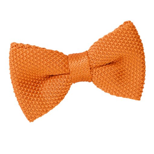 Tangerine Knitted Pre-Tied Bow Tie