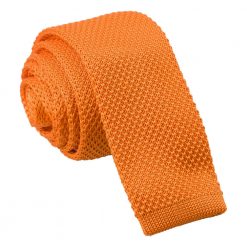 Tangerine Knitted Skinny Tie