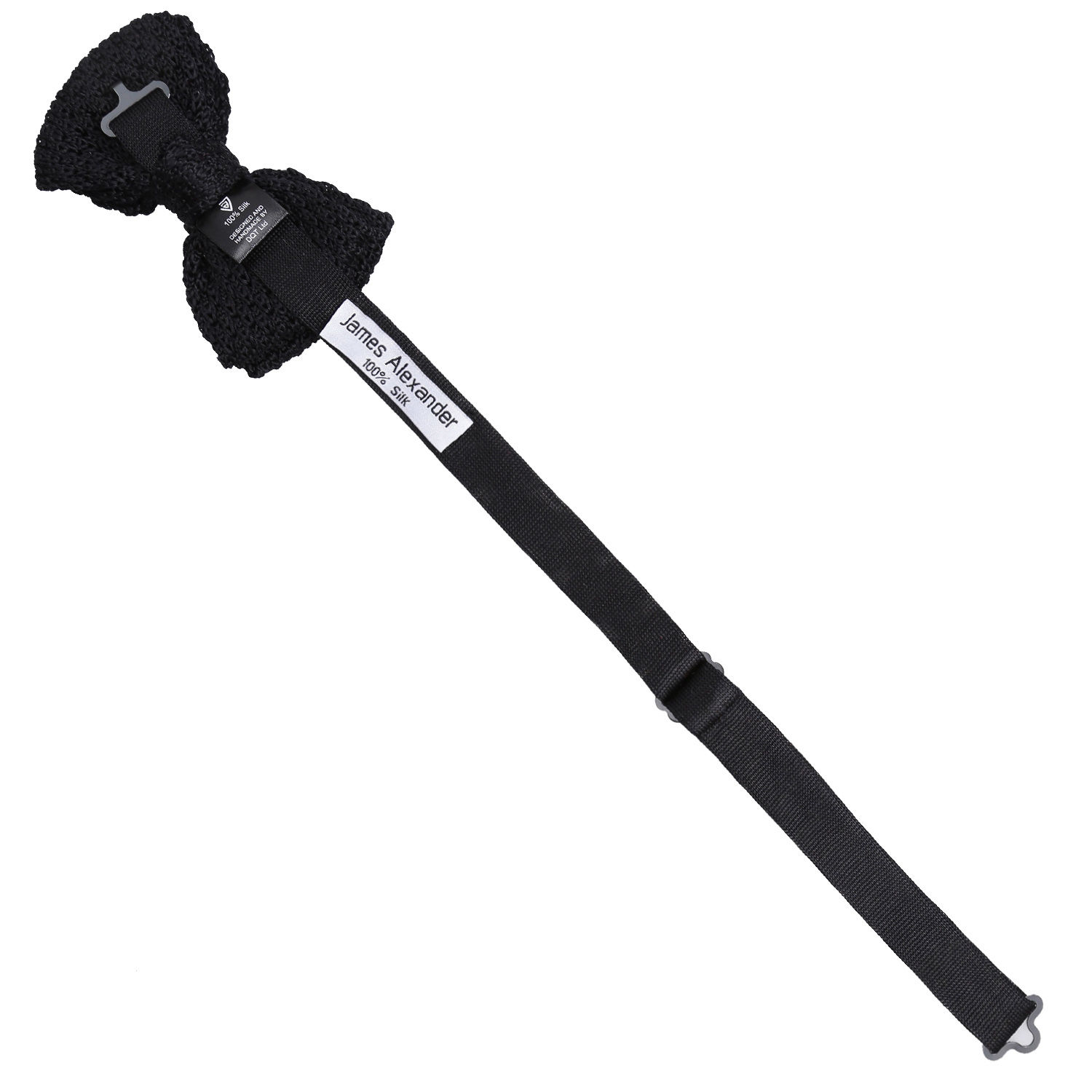 Black Grenadine Silk Knitted Pre-Tied Bow Tie Black Grenadine Silk Knitted Pre-Tied Bow Tie