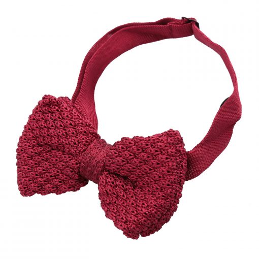 Burgundy Grenadine Silk Knitted Pre-Tied Bow Tie