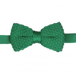 Emerald Green Grenadine Silk Knitted Pre-Tied Bow Tie