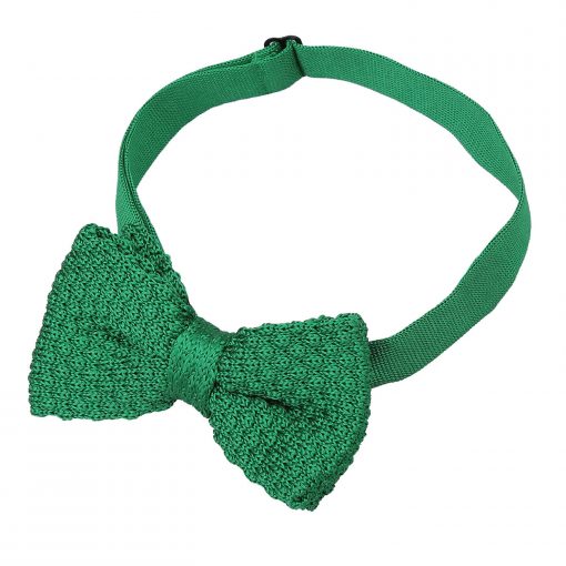 Emerald Green Grenadine Silk Knitted Pre-Tied Bow Tie