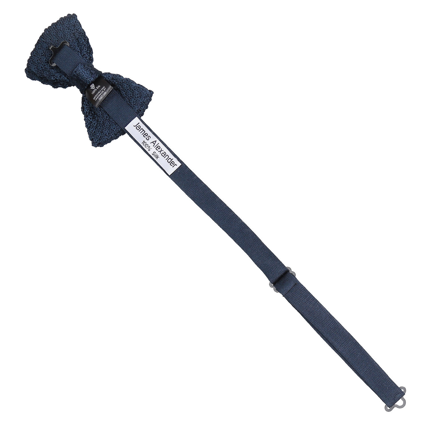 Navy Blue Grenadine Silk Knitted Pre-Tied Bow Tie Navy Blue Grenadine Silk Knitted Pre-Tied Bow Tie