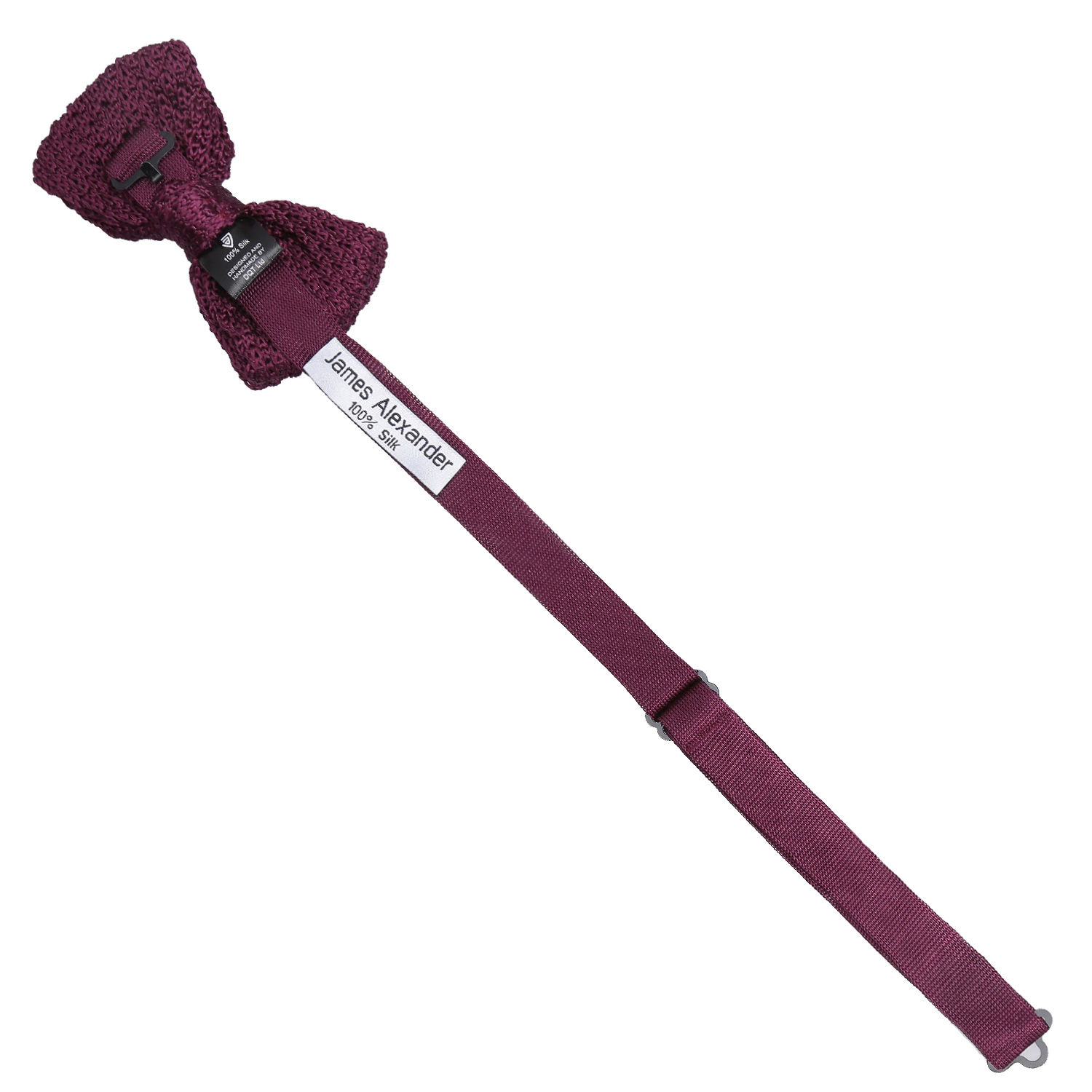 Plum Grenadine Silk Knitted Pre-Tied Bow Tie Plum Grenadine Silk Knitted Pre-Tied Bow Tie