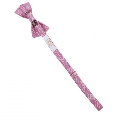 Baby Pink Paisley Pre-Tied Bow Tie