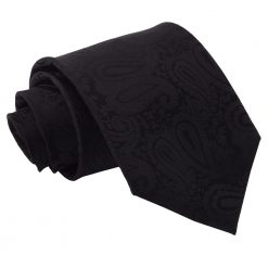 Black Paisley Classic Tie