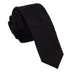 Black Paisley Skinny Tie