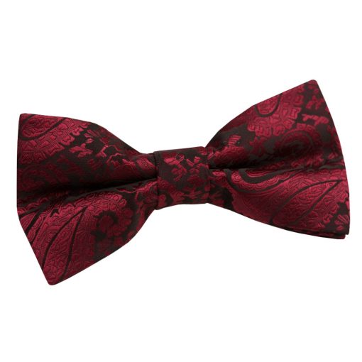 Burgundy Paisley Pre-Tied Thistle Bow Tie