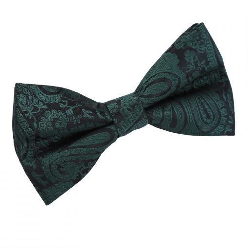 Emerald Green Paisley Pre-Tied Thistle Bow Tie