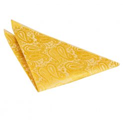 Gold Paisley Pre-Folded Pocket Square Puff