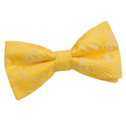 Gold Paisley Pre-Tied Bow Tie