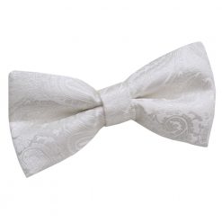 Ivory Paisley Pre-Tied Bow Tie