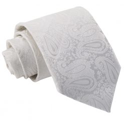 Ivory Paisley Pre-Folded Pocket Square Puff