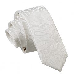 Ivory Paisley Pre-Folded Pocket Square Puff
