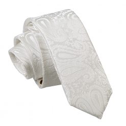 Ivory Paisley Skinny Tie