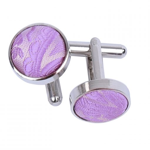 Lilac Paisley Silver Plated Cufflinks