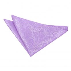 Lilac Paisley Pre-Folded Pocket Square Puff