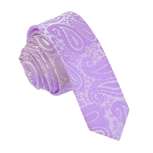 Lilac Paisley Skinny Tie