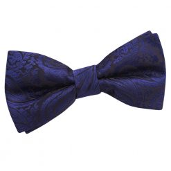 Navy Blue Paisley Pre-Tied Bow Tie