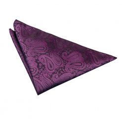Purple Paisley Pre-Folded Pocket Square One Peak