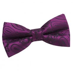 Purple Paisley Pre-Tied Bow Tie