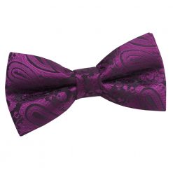 Purple Paisley Pre-Tied Thistle Bow Tie