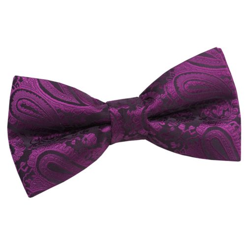 Purple Paisley Pre-Tied Bow Tie