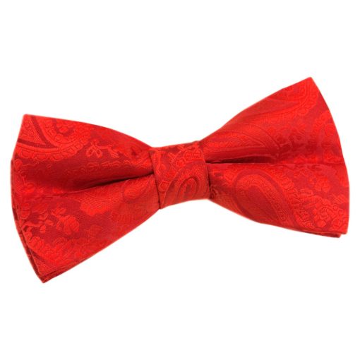 Red Paisley Pre-Tied Bow Tie