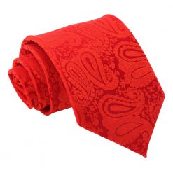 Red Paisley Skinny Tie
