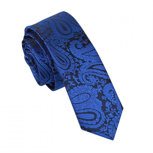 Royal Blue Paisley Skinny Tie