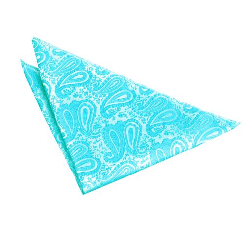 Turquoise Paisley Pocket Square