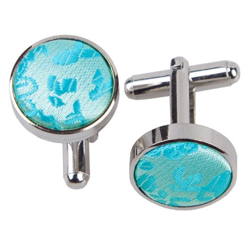 Turquoise Paisley Silver Plated Cufflinks